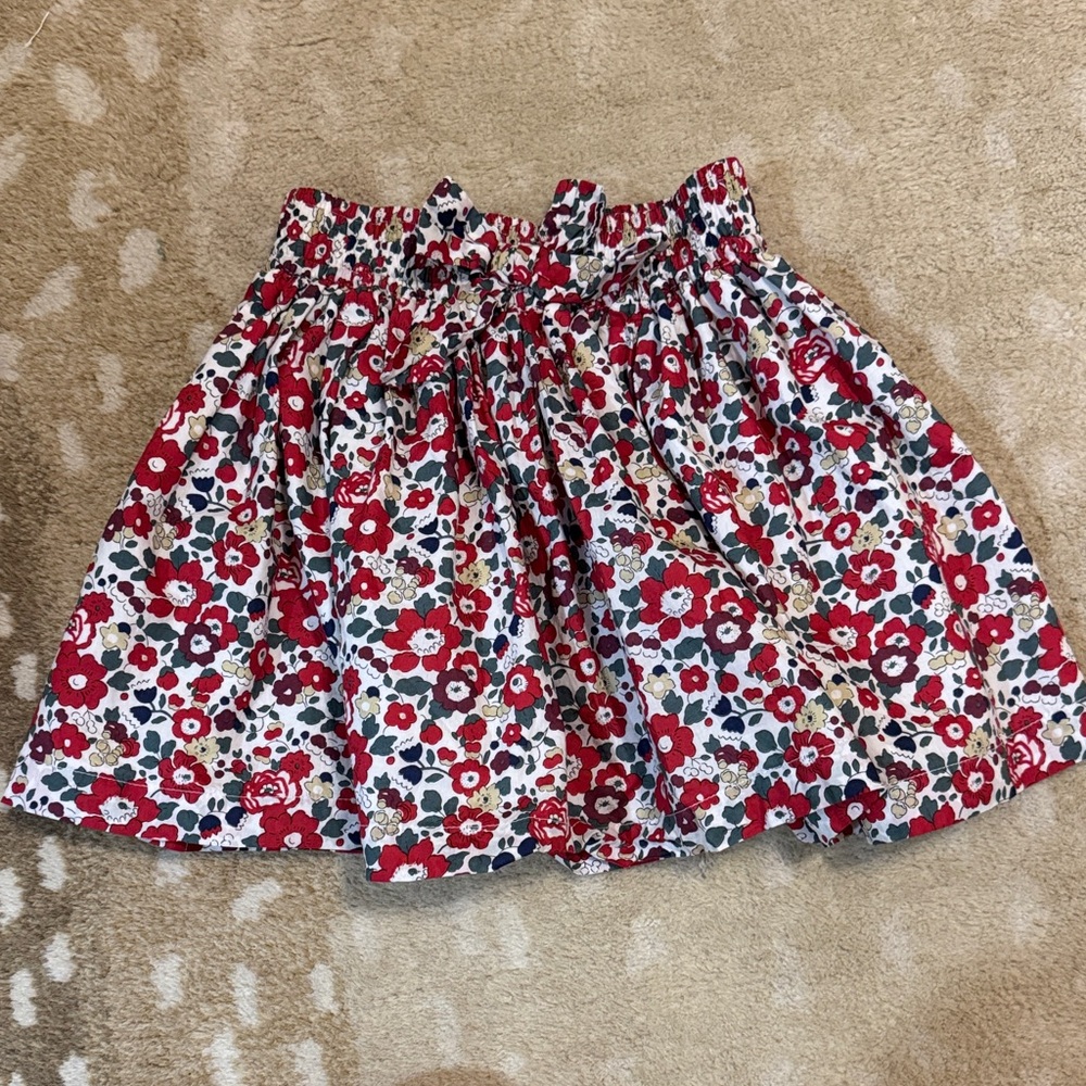 Lily Rose Floral Kids Dress - Red and White